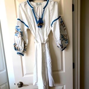 Tasha White dress with embroidery